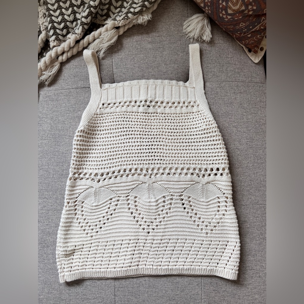 Lucky Brand Crochet Sweater Knit Tank Top